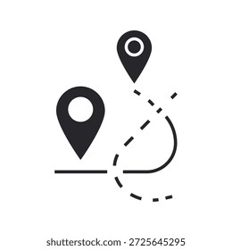 contorno de los iconos de la distancia y estilo plano, fondo transparente