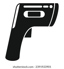Icono del termómetro láser de distancia vector simple. Comprobar dispositivo. Exploración térmica