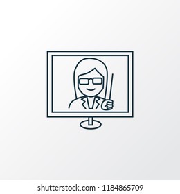 Distance leaning icon line symbol. Premium quality isolated online teaching element in trendy style.