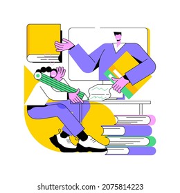 Distance learning abstract concept vector illustration. Distance education, off campus learning, online degree, video conferencing, distancing, smart classroom, watching webinar abstract metaphor.