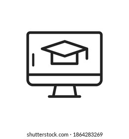 Entfernung lernen der schwarzen Linie Symbol. Online-Schulungen. Heimunterhaltung. Einmaliges Vektorelement. 