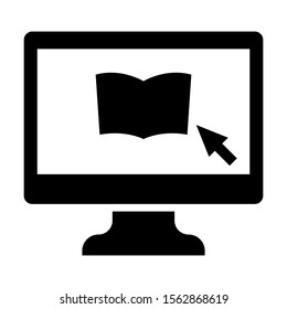 distance learning black solid vector icon