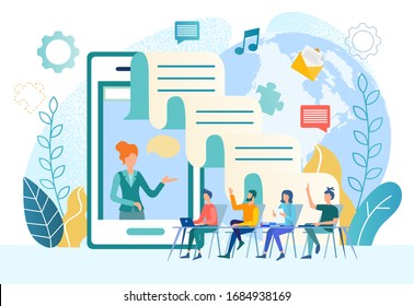 Aprendizaje a distancia, conferencia y comunicación mediante un trabajo en equipo de smartphones en un proyecto de negocios en línea