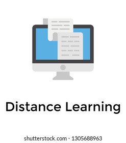 Distance Learning Flat Vector Icon