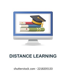 Distance Learning icon. 3d illustration from e-learning collection. Creative Distance Learning 3d icon for web design, templates, infographics and more