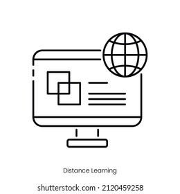 distance learning icon. Outline style icon design isolated on white background