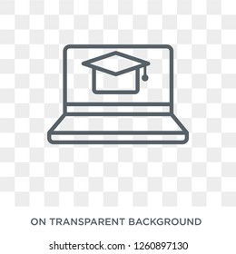distance learning icon. Trendy flat vector distance learning icon on transparent background from general  collection. High quality filled distance learning symbol use for web and mobile