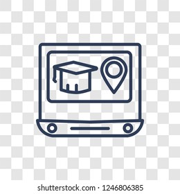 distance learning icon. Trendy linear distance learning logo concept on transparent background from General  collection