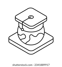 Distance Learning icon, vector stock illustration.