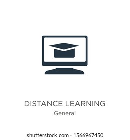 Distance learning icon vector. Trendy flat distance learning icon from general collection isolated on white background. Vector illustration can be used for web and mobile graphic design, logo, eps10