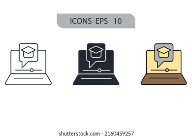 distance learning icons  symbol vector elements for infographic web