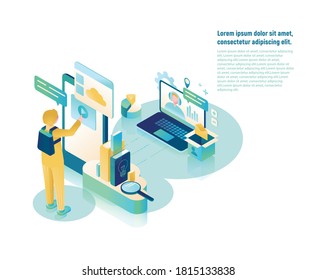 Distance learning online. Using Internet communications, search engines, cloud servers. Modern technologies in work and study. Isometry