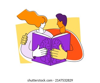 Distance learning. School Education Program. Guide self-study textbook. Education for children, teens, teenagers, adult students.. Vector illustration doodles, line style design