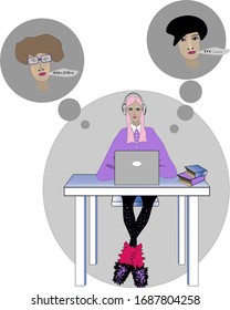  Aprendizaje a distancia. Estudiantes y escolares estudian en línea.