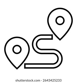 distance line icon design. distance thin black outline symbol vector illustration. editable stroke icon on transparent background.