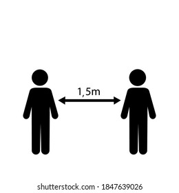 Distance in linear style Editable vector illustration. Thin line. Corona virus icon. Stock image.