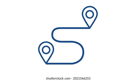 Distance, Location or destination icon. Flat simple destination or distance sign illustration