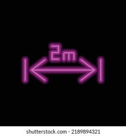 Distance logo simple icon vector. Flat design. Purple neon on black background.ai