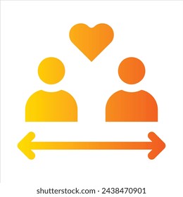 distance love in flat design style