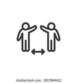 Icono de línea mínima de distancia. Diseño de símbolo de trazo web. Signo de distancia aislado en un fondo blanco. Icono de línea Premium.