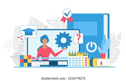 Distance online learning and gaining study degree. Remote educational platform and digital courses