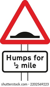 Distance over which road humps extend, The Highway Code Traffic Sign, Signs giving orders, Signs with red circles are mostly prohibitive. Plates below signs qualify their message.