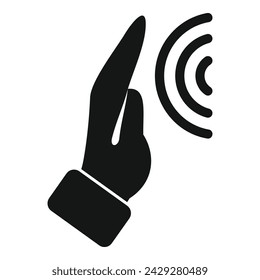 Distance palm scanning icon simple vector. Social system. Security eye