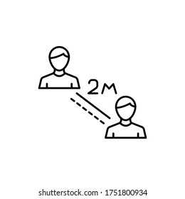 Distance, people icon. Simple line, outline vector elements of viral pandemic icons for ui and ux, website or mobile application