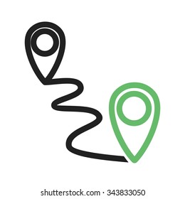 Distance, road, adventure icon vector image.Can also be used for camping. Suitable for mobile apps, web apps and print media.