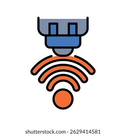 ícone plano de cor do sensor de distância para projetos digitais e de impressão.  Ícones mínimos de limpeza para aplicativos e sites. Ícones simples modernos para UI UX e branding