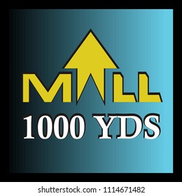 Distance sign for mall, editable
