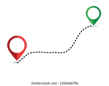 Distance solid icon, navigation and route, map pointer vector graphics.