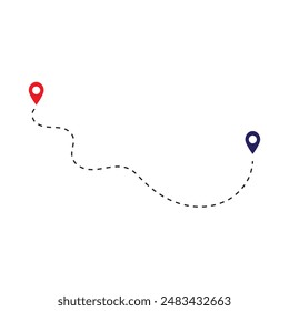 Distance solid icon, navigation and route, map pointer vector design with white artboard.