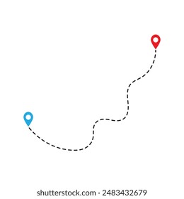 Distance solid icon, navigation and route, map pointer vector design with white artboard.