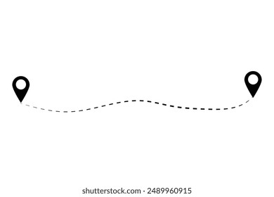 Distance solid icon, navigation and route, map pointer vector graphics.