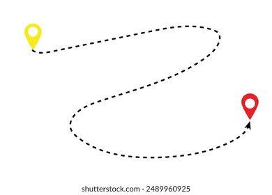 Distance solid icon, navigation and route, map pointer vector graphics.