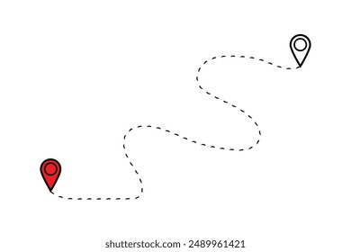 Distance solid icon, navigation and route, map pointer vector design with white artboard.