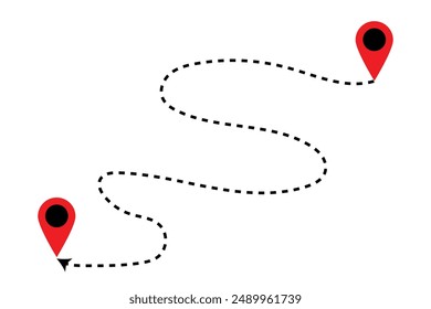 Distance solid icon, navigation and route, route map pointer vector graphics. isolated on white background . Vector illustration. eps 10.