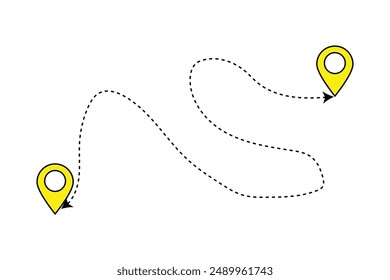 Distance solid icon, navigation and route, route map pointer vector graphics. isolated on white background . Vector illustration. eps 10.
