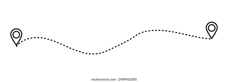 Distance solid icon, navigation and route, map pointer vector graphics.
