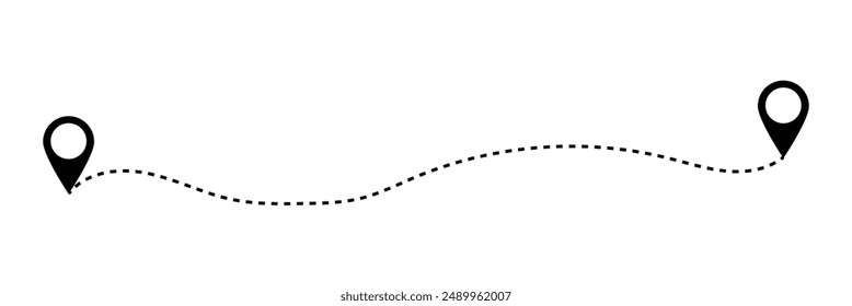 Distance solid icon, navigation and route, map pointer vector graphics.