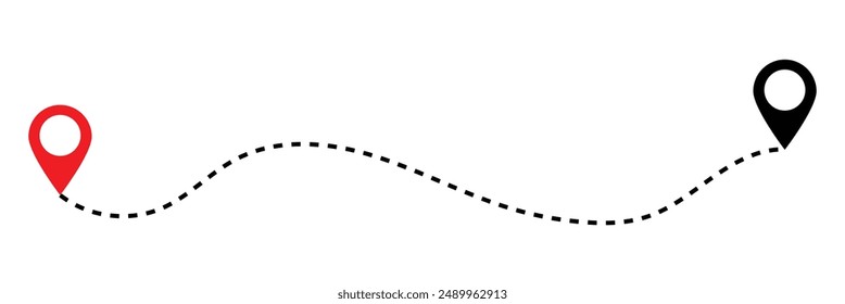 Distance solid icon, navigation and route, map pointer vector graphics. a filled pattern on a grey background. Map route vector pictogram. Vector illustration. EPS 10