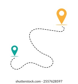 Distance solid icon, navigation and route, route map pointer vector graphics. isolated on white background in eps 10