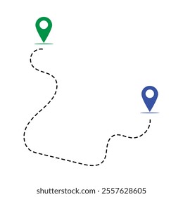 Distance solid icon, navigation and route, route map pointer vector graphics. isolated on white background in eps 10