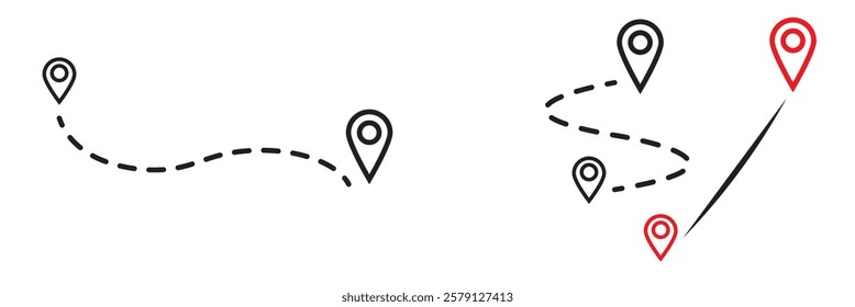 Distance solid icon, navigation and route, route map pointer vector graphics. isolated on white background . Vector illustration. eps 10.