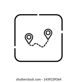 Distance, distance symbol vector icon