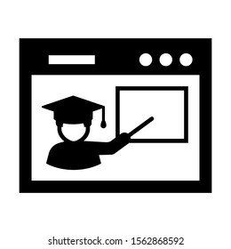 distance teacher black solid vector icon