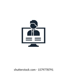 Distance teacher creative icon. From e-Learning icons collection. Isolated Distance teacher sign on white background