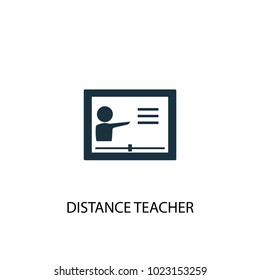 Distance teacher icon. Simple element illustration. Distance teacher symbol design from eLearning collection. Can be used in web and mobile.