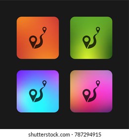 Distance to travel between two points four color gradient app icon design